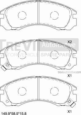 Trevi Automotive PF1341 - Тормозные колодки, дисковые, комплект autodnr.net