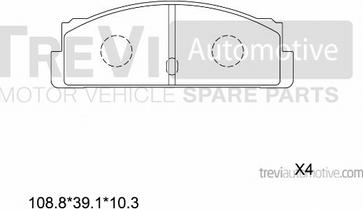 Trevi Automotive PF1345 - Гальмівні колодки, дискові гальма autocars.com.ua