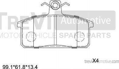 Trevi Automotive PF1346 - Гальмівні колодки, дискові гальма autocars.com.ua