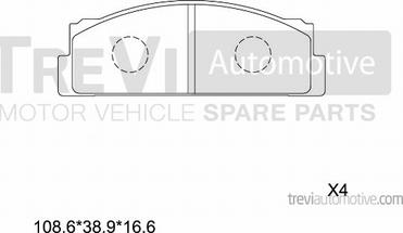 Trevi Automotive PF1349 - Гальмівні колодки, дискові гальма autocars.com.ua