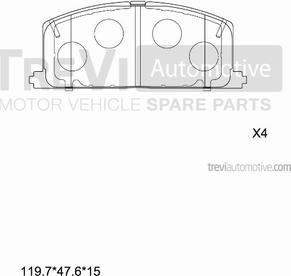 Trevi Automotive PF1350 - Гальмівні колодки, дискові гальма autocars.com.ua