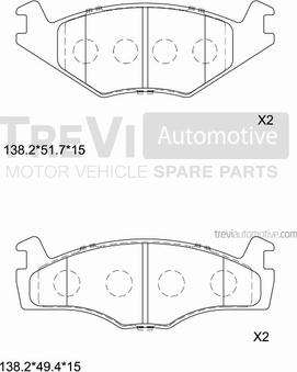 Trevi Automotive PF1357 - Гальмівні колодки, дискові гальма autocars.com.ua