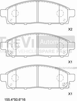 Trevi Automotive PF1361 - Гальмівні колодки, дискові гальма autocars.com.ua