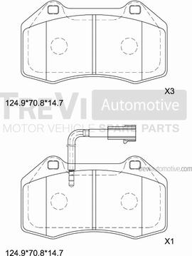 Trevi Automotive PF1363 - Гальмівні колодки, дискові гальма autocars.com.ua