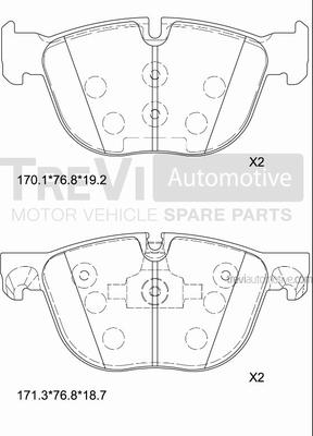 Trevi Automotive PF1373 - Гальмівні колодки, дискові гальма autocars.com.ua