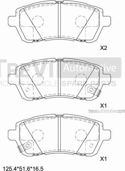 Trevi Automotive PF1390 - Гальмівні колодки, дискові гальма autocars.com.ua