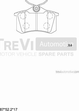 Trevi Automotive PF1406 - Гальмівні колодки, дискові гальма autocars.com.ua