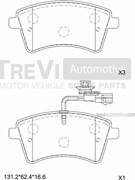 Trevi Automotive PF1408 - Гальмівні колодки, дискові гальма autocars.com.ua