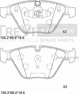 Trevi Automotive PF1413 - Гальмівні колодки, дискові гальма autocars.com.ua