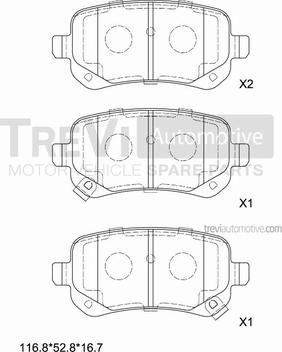 Trevi Automotive PF1416 - Гальмівні колодки, дискові гальма autocars.com.ua