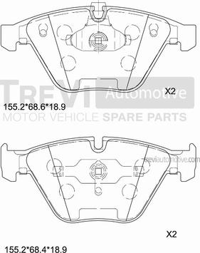 Trevi Automotive PF1423 - Гальмівні колодки, дискові гальма autocars.com.ua