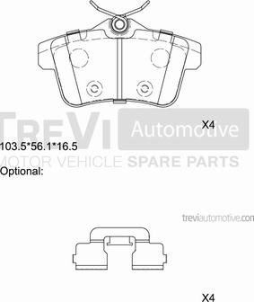 Trevi Automotive PF1424 - Тормозные колодки, дисковые, комплект autodnr.net