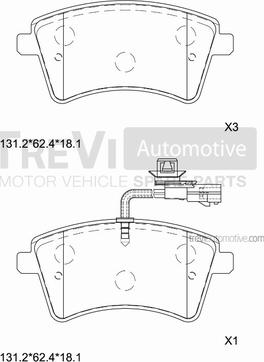 Trevi Automotive PF1439 - Гальмівні колодки, дискові гальма autocars.com.ua