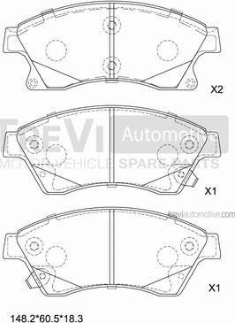 Trevi Automotive PF1441 - Гальмівні колодки, дискові гальма autocars.com.ua