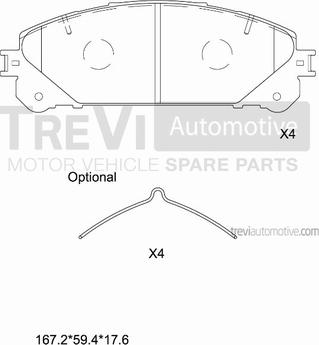 Trevi Automotive PF1465 - Гальмівні колодки, дискові гальма autocars.com.ua