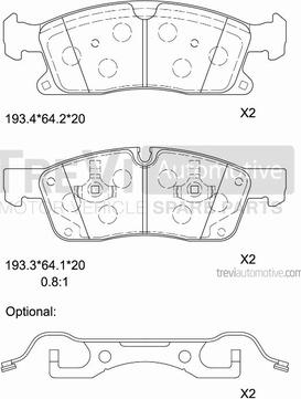 Trevi Automotive PF1479 - Гальмівні колодки, дискові гальма autocars.com.ua