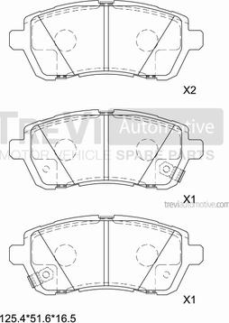 Trevi Automotive PF1484 - Гальмівні колодки, дискові гальма autocars.com.ua