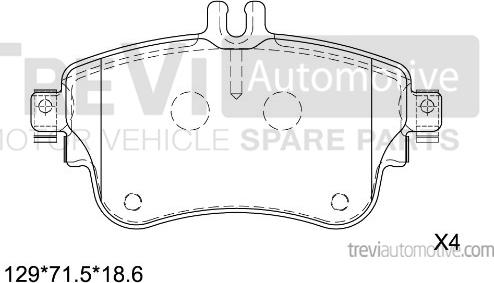 Trevi Automotive PF1485 - Гальмівні колодки, дискові гальма autocars.com.ua