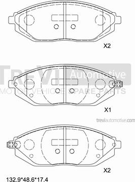 Trevi Automotive PF1507 - Гальмівні колодки, дискові гальма autocars.com.ua