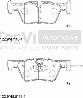 Trevi Automotive PF1508 - Гальмівні колодки, дискові гальма autocars.com.ua