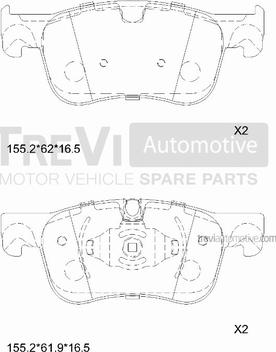 Trevi Automotive PF1510 - Гальмівні колодки, дискові гальма autocars.com.ua