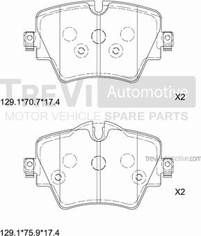 Trevi Automotive PF1513 - Гальмівні колодки, дискові гальма autocars.com.ua