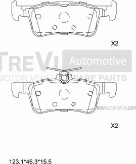 Trevi Automotive PF1515 - Тормозные колодки, дисковые, комплект autodnr.net