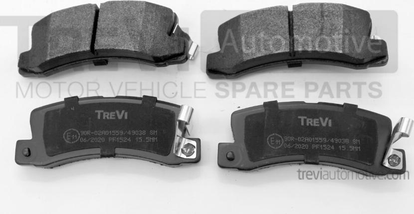 Trevi Automotive PF1524 - Тормозные колодки, дисковые, комплект autodnr.net