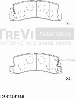 Trevi Automotive PF1524 - Тормозные колодки, дисковые, комплект autodnr.net