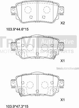 Trevi Automotive PF1529 - Гальмівні колодки, дискові гальма autocars.com.ua