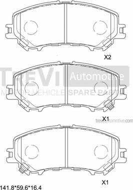 Trevi Automotive PF1530 - Гальмівні колодки, дискові гальма autocars.com.ua