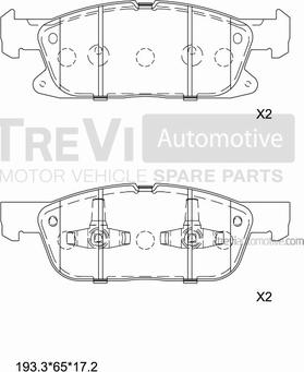 Trevi Automotive PF1537 - Гальмівні колодки, дискові гальма autocars.com.ua