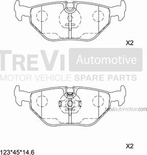 Trevi Automotive PF1549 - Гальмівні колодки, дискові гальма autocars.com.ua