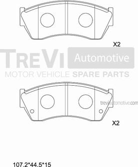 Trevi Automotive PF1551 - Гальмівні колодки, дискові гальма autocars.com.ua