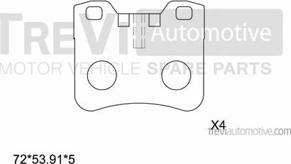 Trevi Automotive PF1572 - Тормозные колодки, дисковые, комплект autodnr.net