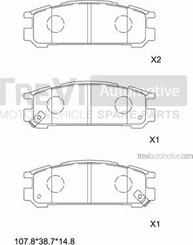 Trevi Automotive PF1581 - Тормозные колодки, дисковые, комплект autodnr.net