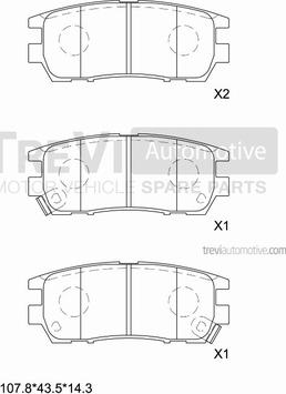 Trevi Automotive PF1585 - Гальмівні колодки, дискові гальма autocars.com.ua