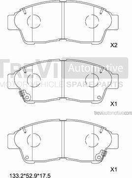 Trevi Automotive PF1594 - Гальмівні колодки, дискові гальма autocars.com.ua