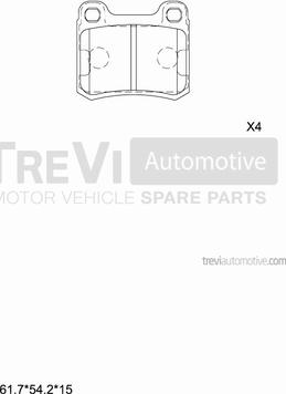Trevi Automotive PF1611 - Тормозные колодки, дисковые, комплект autodnr.net