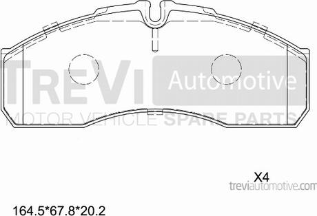 Trevi Automotive PF1623 - Гальмівні колодки, дискові гальма autocars.com.ua