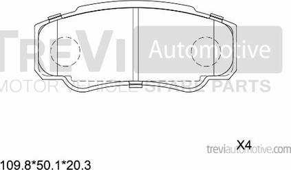 Trevi Automotive PF1630 - Гальмівні колодки, дискові гальма autocars.com.ua