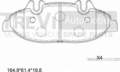 Trevi Automotive PF1631 - Гальмівні колодки, дискові гальма autocars.com.ua