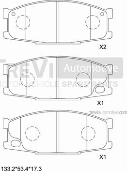 Trevi Automotive PF1640 - Гальмівні колодки, дискові гальма autocars.com.ua