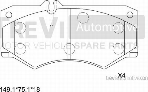 Trevi Automotive PF1655 - Гальмівні колодки, дискові гальма autocars.com.ua