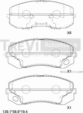 Trevi Automotive PF1665 - Гальмівні колодки, дискові гальма autocars.com.ua