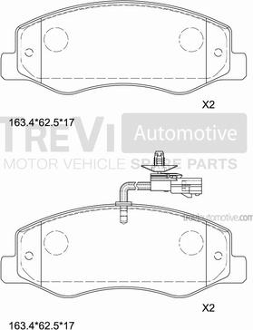 Trevi Automotive PF1669 - Тормозные колодки, дисковые, комплект autodnr.net