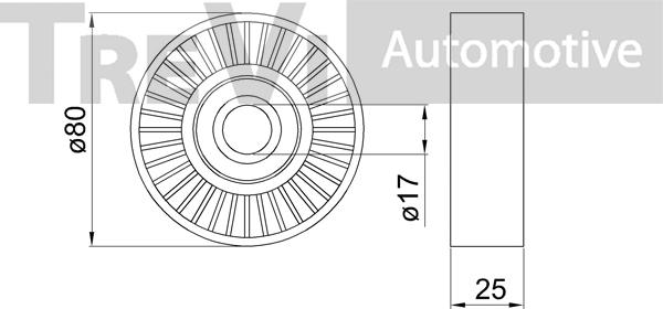 Trevi Automotive TA1241 - Паразитний / провідний ролик, поліклиновий ремінь autocars.com.ua