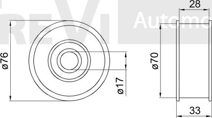 Trevi Automotive TA1333 - Паразитний / провідний ролик, поліклиновий ремінь autocars.com.ua