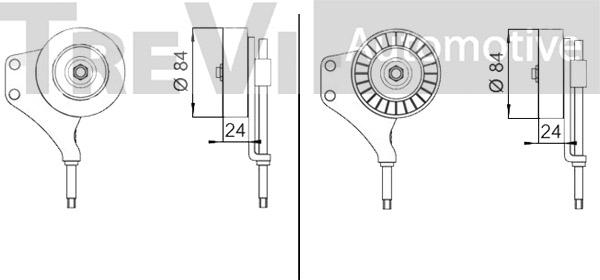 Trevi Automotive TA1409 - Паразитний / провідний ролик, поліклиновий ремінь autocars.com.ua