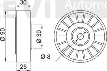 Trevi Automotive TA1453 - Паразитний / провідний ролик, поліклиновий ремінь autocars.com.ua